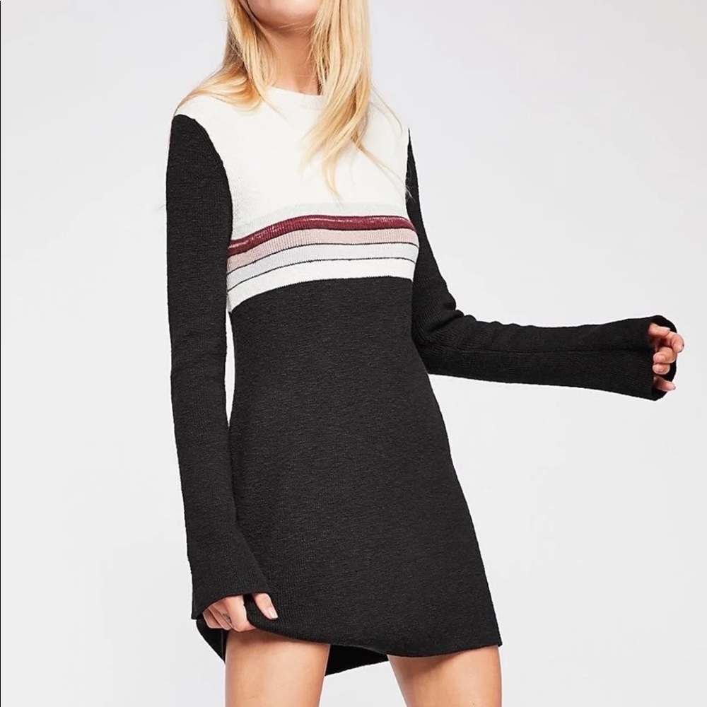 SOLD NWT Free People Colorblock Swit mini dress XS - Picture 1 of 8